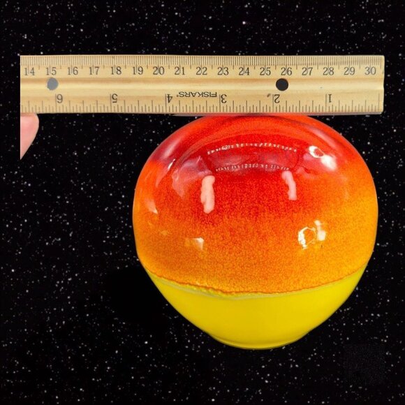 Crate And Barrel Roy Vase Ceramic Lava Glaze Made In Thailand Round Bottom - Picture 5 of 13